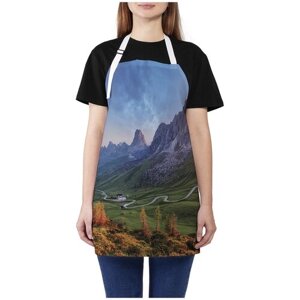 Фартук женский для готовки JoyArty "Полная радуга над горами", универсальный размер