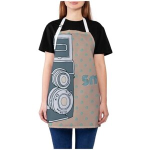 Фартук женский для готовки "Ретро фотоаппарат", универсальный размер