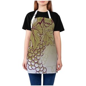 Фартук женский JoyArty для готовки "Векторная гроздь винограда", универсальный размер