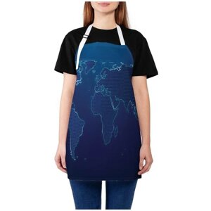 Фартук женский JoyArty для готовки "Векторная карта мира", универсальный размер