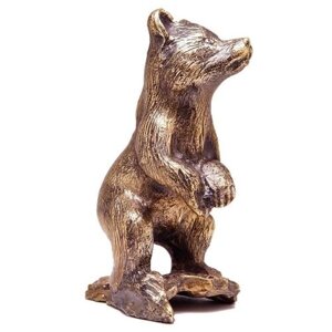 Фигурка Медведь на бревне (латунь, бронза) 3790 Хорошие Вещи
