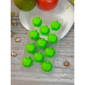 Форма для льда Eco 21x11 пластик- силикон В яблочко зеленая