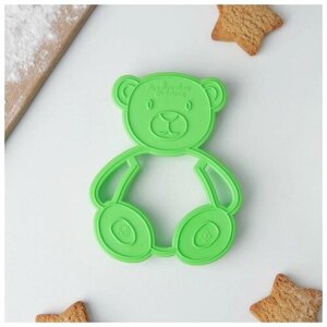 Форма для печенья и пряников «Мишка», цвет зелёный