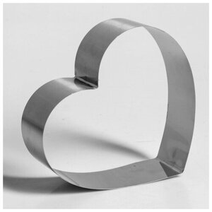 Форма для выпечки из нержавеющей стали "Сердце", H-6,5 см, 20 х 20 см, форма сердце