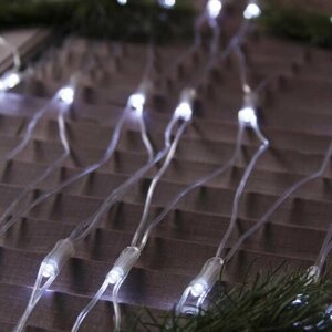 Гирлянда-штора уличная "Сеть", светодиодная электрогирлянда для фасадов и деревьев, праздничный декор на Новый год, украшение для дома и улицы, 2 х 3 м, IP44, УМС, прозрачная нить, 384 LED, свечение белое, 220 В
