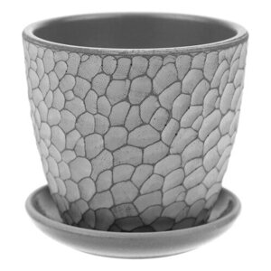 Горшок для цветов бетонный «Манго» 0,7л, д12см, h10см, форма бутон-1, серый (Россия)