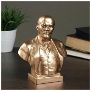 Хорошие сувениры Бюст Ленин большой бронза, золото, 8х14х18см
