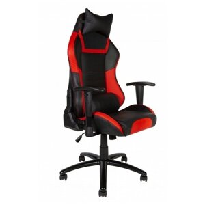 Игровое компьютерное кресло, Детское компьютерное кресло Norden Lotus PRO Carbon, Экокожа, черный, красный