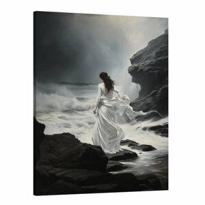 Интерьерная картина 50х70 "Девушка и море"