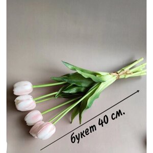 Искусственные тюльпаны из силикона, 40 см, букет из 7 бутонов №11