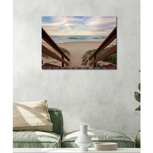 Картина/Картина на холсте для интерьера/Картина на стену/Картина для кухни/Австралия океан пляж лестница 60х80