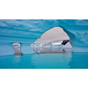 Картина на холсте 110x60 LinxOne "Айсберг лед вода море снег" интерьерная для дома / на стену / на кухню / с подрамником