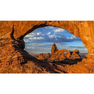 Картина на холсте 60x110 Альянс Лес "Arches National Park арка" на подрамнике / интерьер/ декор
