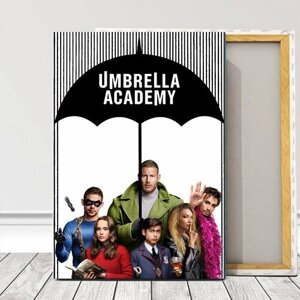 Картина на холсте Академия Амбрелла персонажи постер для интерьера 40*60