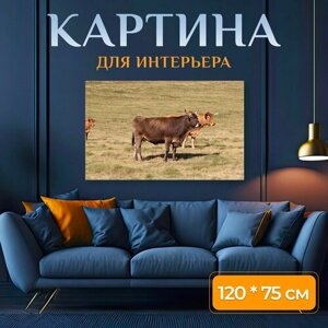 Картина на холсте "Пиренеи, гора, пихта" на подрамнике 120х75 см. для интерьера