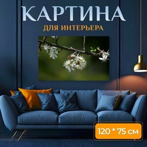 Картина на холсте "Природа, цветок, дерево" на подрамнике 120х75 см. для интерьера