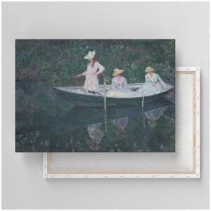 Картина на холсте с подрамником / Monet Claude - In the Norwegian Boat at Giverny, 1887 / Клод Моне