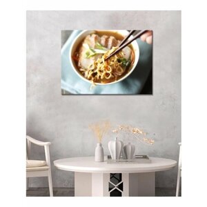 Картина на холсте с подрамником суп с лапшой 40х60