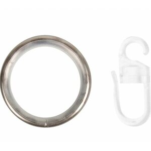 Кольцо с крючком металл, цвет никель, 2 см, 20 шт.