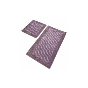 Комплект ковриков "BAMBOO" прямоугольный 100*60 50*60 2pcs волна фиолетовый