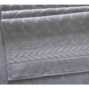 Комплект махровых полотенец Совершенство светло-серый 50x90 см и 70x140 см 500 г