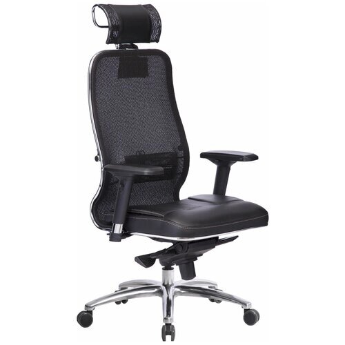 Компьютерное кресло METTA Samurai SL-3.04 для руководителя, обивка: сетка/искусственная кожа, цвет: черный плюс