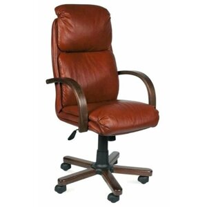Компьютерное кресло Надир EX офисное, обивка: натуральная кожа, цвет: коричневый