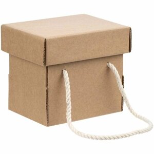 Коробка для кружки Kitbag, с длинными ручками, 14х10,5х12 см; внутренние размеры 12х9,5х11,7 см; длина ручек 39 см, микрогофрокартон