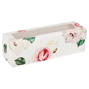 Коробка для макарун «Тебе с любовью», розы, 5.5 18 5.5 см