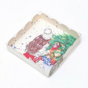 Коробка для печенья "Подарок для тебя", 15 х 15 х 3 см (комплект из 50 шт)