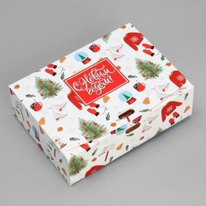 Коробка подарочная «Новогодние радости», 16.5 х 12.5 х 5 см, без ленты (комплект из 32 шт)