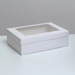 Коробка складная «Белая», с окном 30 х 20 х 9 см 9702364