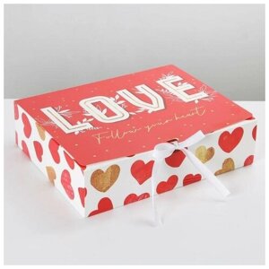 Коробка складная подарочная LOVE, 31 24,5 9 см