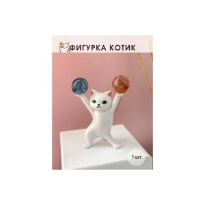 Котик держатель для наушников и ручек / Кот / Сувенир статуэтка кошка