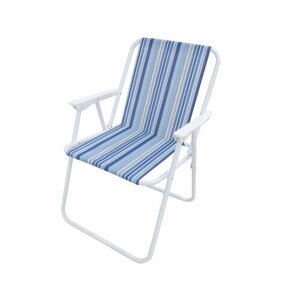 Кресло для отдыха складное с подлокотниками (ткань в полоску) цвет микс