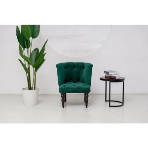 Кресло классик Brendoss 207, каретная стяжка, материал износостойкий велюр, изумруд, 75х70х83 см