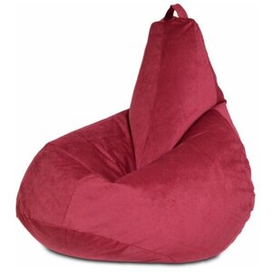 Кресло-мешок Груша велюр Бордовый (размер XXXL) PuffMebel