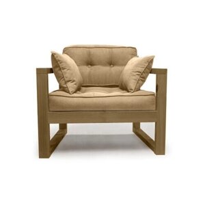 Кресло одноместноеDemoku Д-1 БС (цвет бежевый, цвет дерева: холодный серый), 80х73х79 см