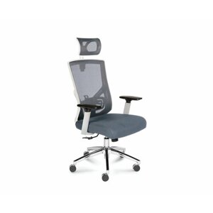 Кресло офисное/Гарда SL/белый пластик/серая сетка/серая сидушка