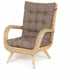 Кресло плетеное с подушками, цвет соломенный 4SIS Толедо YH-C1910W