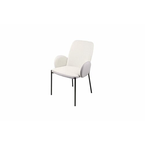 Кресло с подлокотниками PARKER AV 321, белый (clarins 100)/коричневый (Oracul 290)/чёрный глянец