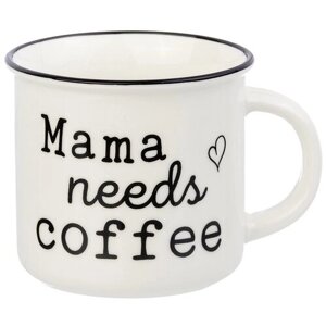 Кружка / чашка / для чая, кофе, капучино 400 мл 12*9,5*8,5 см "Mama needs coffee"