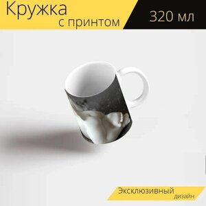 Кружка с рисунком, принтом "Ангел, крылья ангела, врущий" 320 мл.