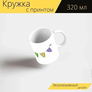 Кружка с рисунком, принтом "Овсянка, флаги, празднование" 320 мл.