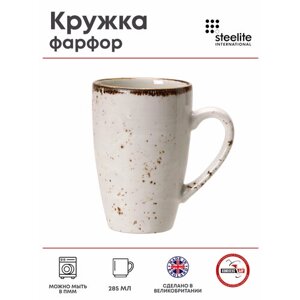 Кружка Steelite «Крафт Вайт»фарфор;285мл; D=7, H=11, L=11см; белый, коричневый