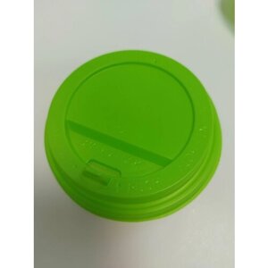 Крышки для стаканов одноразовые 90 мм светло-зеленые с клапаном для кофе на бумажные стаканчики, "сиэтл" 2000 штук