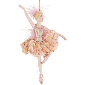 Kurts Adler Елочная игрушка Балерина Жюлиет - Rose Paradi 17 см, подвеска ZCI3046