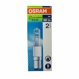 Лампа галогенная OSRAM Halolux Ceram 64492Eco прозрачная, капсульная (B15d, 60w, 980Lm, T13, 2800К, 230v)