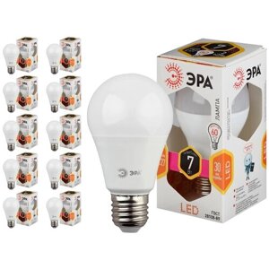 Лампа светодиодная ЭРА LED A60-7W-827-E27 диод, груша, 7Вт, тепл, E27, 10 шт