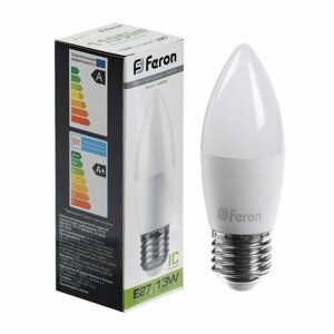 Лампа светодиодная FERON,13W) 230V E27 4000K с37, LB-970